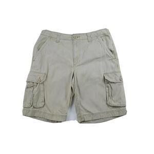 J Ferrar Mens Cotton Beige Modern Fit Cargo Khaki Shorts Size 32